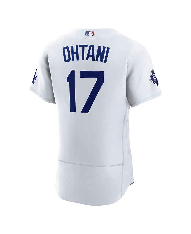 Nike Men's Shohei Ohtani White Los Angeles Dodgers Home Authentic Sponsor Patch Jersey