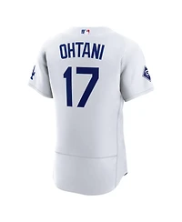 Nike Men's Shohei Ohtani White Los Angeles Dodgers Home Authentic Sponsor Patch Jersey