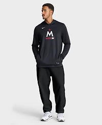 Nike Men's Navy Minnesota Twins Authentic Collection Dri-fit Long Sleeve Hooded T-Shirt