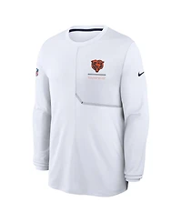Nike Men's White Chicago Bears Sideline Coaches Uv Dri-fit Long Sleeve T-Shirt