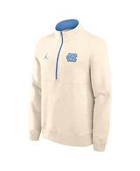 Jordan Men's Cream North Carolina Tar Heels Primetime Club Fleece Half-Zip Pullover Sweatshirt