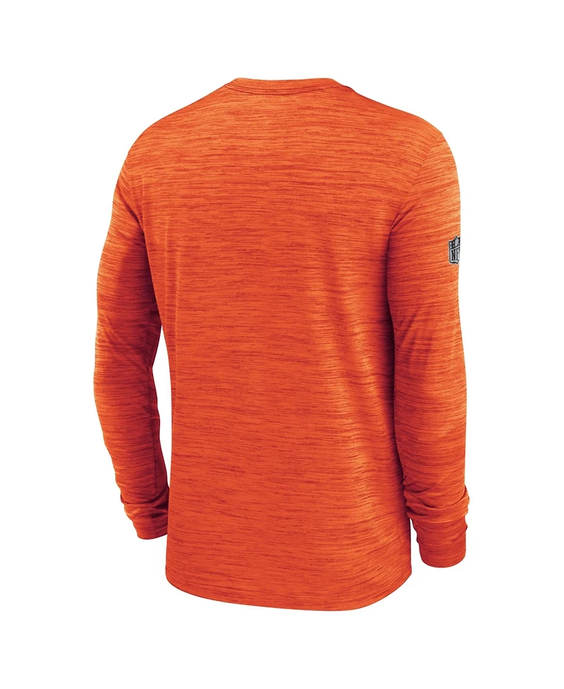 Nike Men's Orange Cleveland Browns Sideline Offensive Transition Velocity Dri-fit Long Sleeve T-Shirt