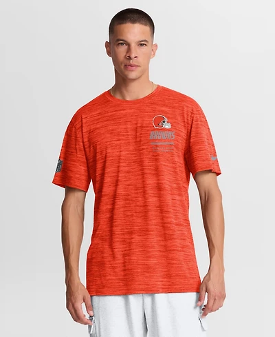 Nike Men's Orange Cleveland Browns Sideline Double Covered Dri-fit Velocity T-Shirt