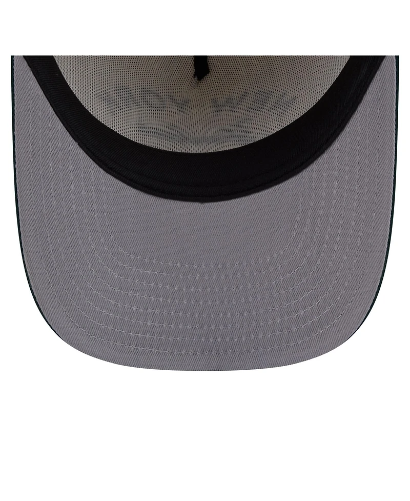 New Era Men's Cream/Dark Green New York Yankees Chrome A-Frame 9FIFTY Snapback Hat