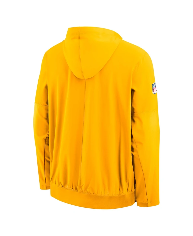 Nike Men's Gold Pittsburgh Steelers Alt Anorak Half-Zip Hooded Jacket