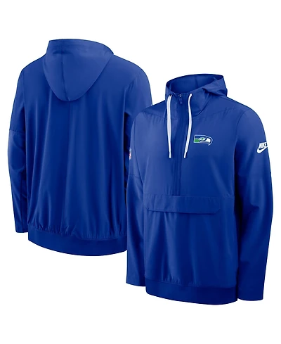 Nike Men's Royal Seattle Seahawks Alt Anorak Half-Zip Hooded Jacket