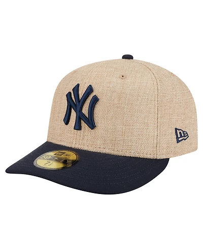 New Era Men's Natural/Navy New York Yankees Twine 59FIFTY Fitted Hat