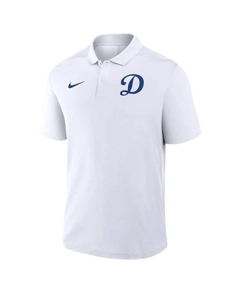 Nike Men's White Los Angeles Dodgers Alternate Victory Dri-fit Polo Shirt