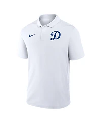 Nike Men's White Los Angeles Dodgers Alternate Victory Dri-fit Polo Shirt