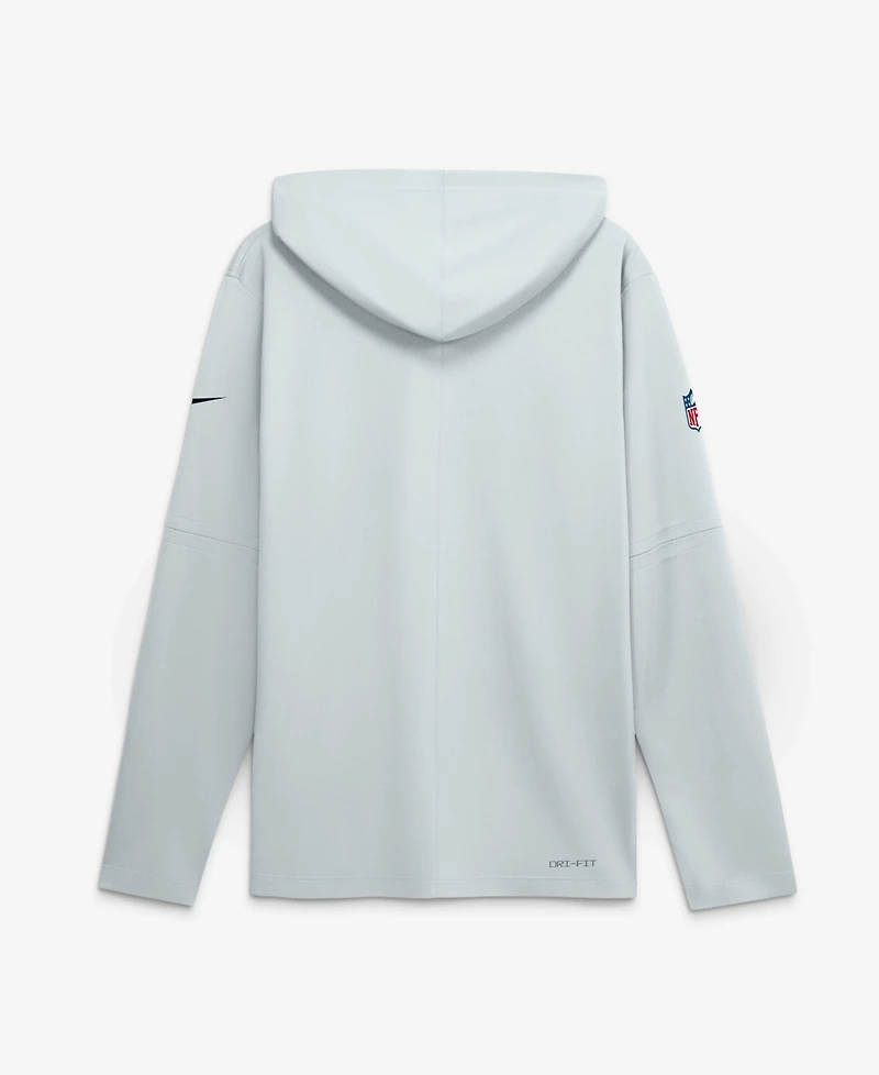 Nike Men's Platinum Pittsburgh Steelers Sideline Lightweight Long Sleeve Dri-fit Hoodie