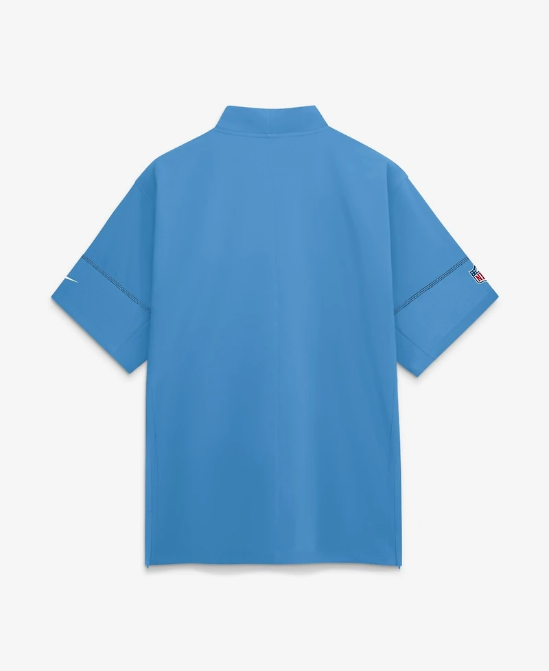 Nike Men's Light Blue Tennessee Titans Sideline Short Sleeve Quarter-Zip Coaches Jacket