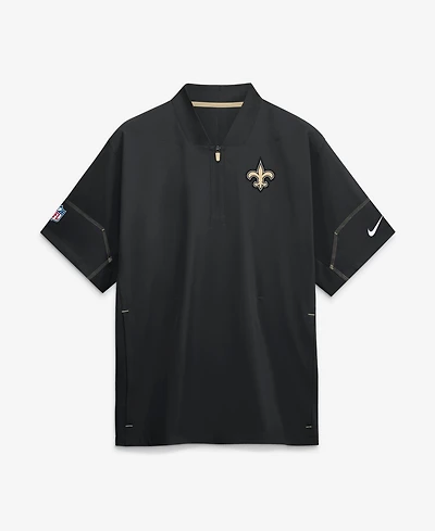 Nike Men's Black New Orleans Saints Sideline Short Sleeve Quarter-Zip Coaches Jacket