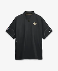Nike Men's Black New Orleans Saints Sideline Short Sleeve Quarter-Zip Coaches Jacket