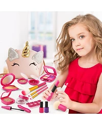 Gnuadz Pretend Makeup Kit Birthday Gift Girl Play Set Purse Accessories