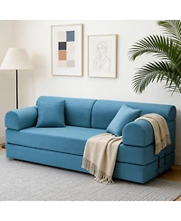 Maison Boucle 78.74'' Corduroy Convertible Sleeper Sofa Bed, 3 Seater, Floor