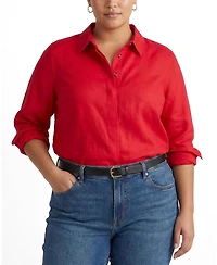 Universal Standard Plus Elbe Stretch Linen Shirt