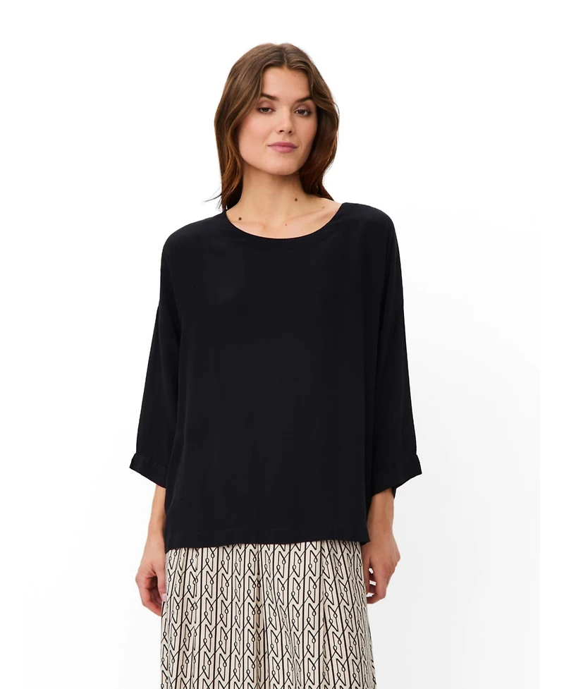 Masai Copenhagen Women's Mabecca Round Neck Draped Blouse