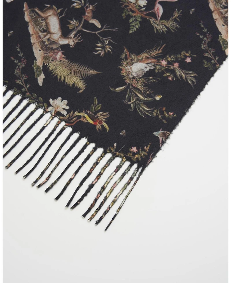 Fable England Women's Wonderland Toile Tassel Scarf