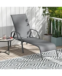 Gouun Adjustable Folding Patio Chaise Lounge Chair with 5 Positions