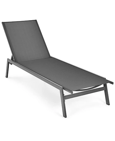 Gouun Outdoor Reclining Chaise Lounge Chair with 6-Position Adjustable Back