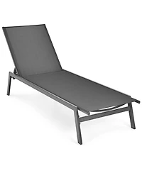 Gouun Outdoor Reclining Chaise Lounge Chair with 6-Position Adjustable Back