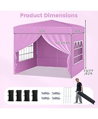 Gouun 10 x 10 Foot Pop-Up Canopy Tent with 4 Removable Sidewalls