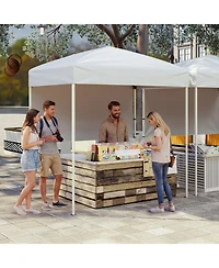 Gouun 6 x 4 Feet Pop-Up Canopy Tent with Half Sidewall Sun Shelter