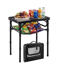 Gouun 3-Height Folding Camping Table with Storage Net