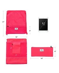Gouun Foldable Drawstring Sports Backpack with Zippered Pockets