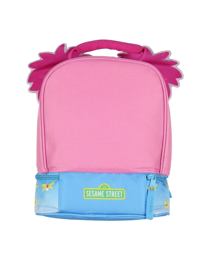 Sesame Street Abby Cadabby Face Kids Girls Cute Dual Compartment Insulated Lunch Box Pail Tote Bag 10"