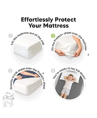 KeaBabies Protect Waterproof Mattress Protector Twin Size, Mavy Quilted Cotton Toddler Twin Mattress Protector Cover, 75x39