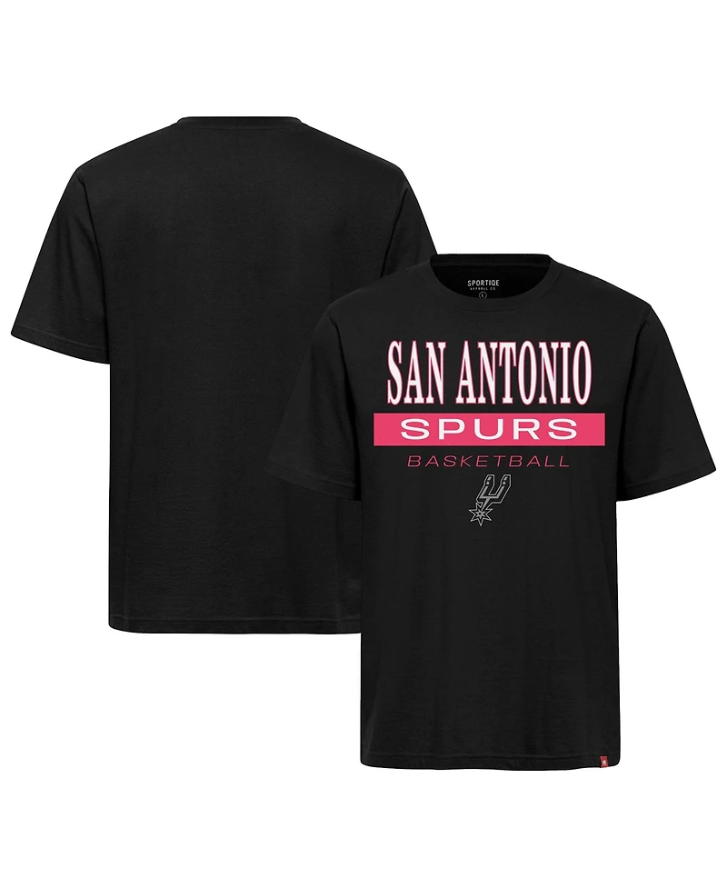 Sportiqe Men's and Women's Black San Antonio Spurs Duke Russell T-Shirt