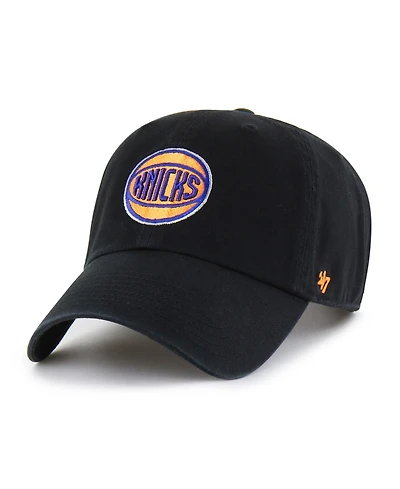 '47 Brand Men's Black New York Knicks Clean Up Adjustable Hat