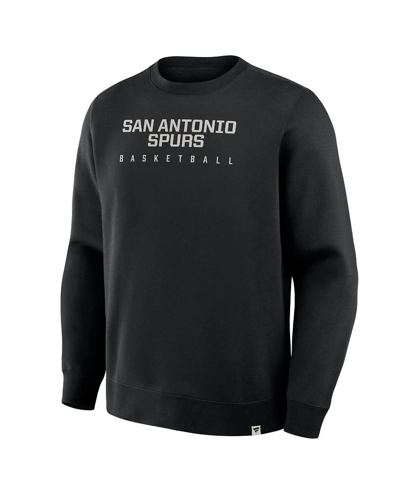 Fanatics Men's Black San Antonio Spurs Crossover Collection Defensive Rotation Drill Premium Pullover Sweatshirt