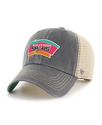 '47 Brand Men's Gray San Antonio Spurs Trawler Hardwood Classics Clean Up Trucker Adjustable Hat