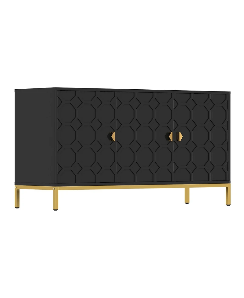 Clihome Freestanding Storage Cabinet 3-Door Accent