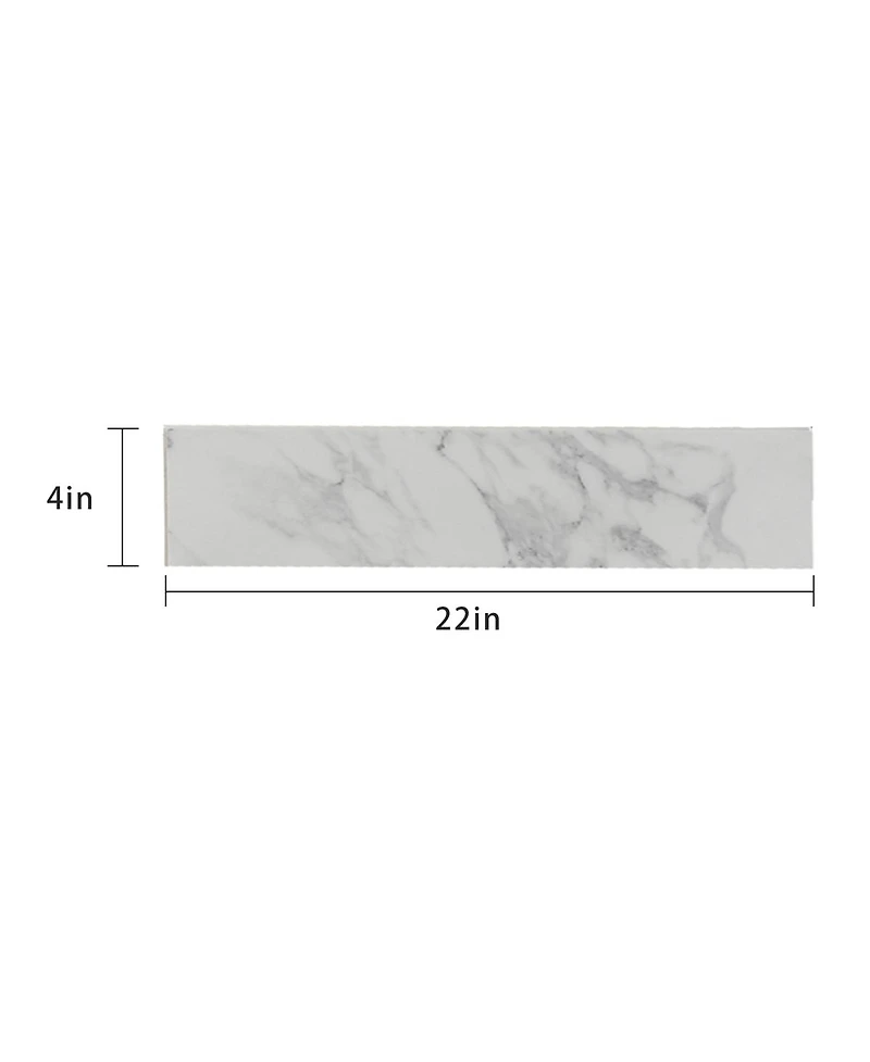 Sillysis 31/37/43 Inch Sintered Stone Bathroom Vanity Top with Rectangular Undermount Sink, 4 Inch Backsplash