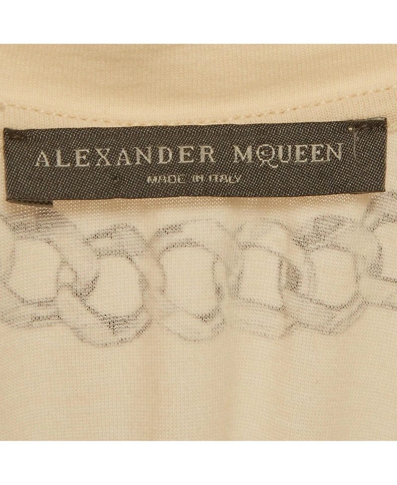 Pre-Owned Alexander Mcqueen Women's Chain Printed Cotton Knit Crossover Back Tank Top