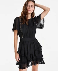 And Now This Women's Ruffle-Tiered Short-Sleeve Mini Dress, Macy's Exclusive