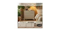 Lucky One 32"W Wide Fluted Nightstand with 3-Drawer