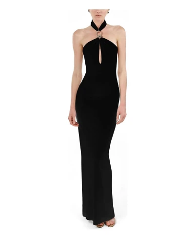 Nocturne Women's Cut-Out Detail Embellished Maxi Dress