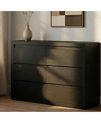 homfan 6 Drawer Dresser, 47 Inch Wood Chest with Anti Tipping Device for Bedroom or Living Room