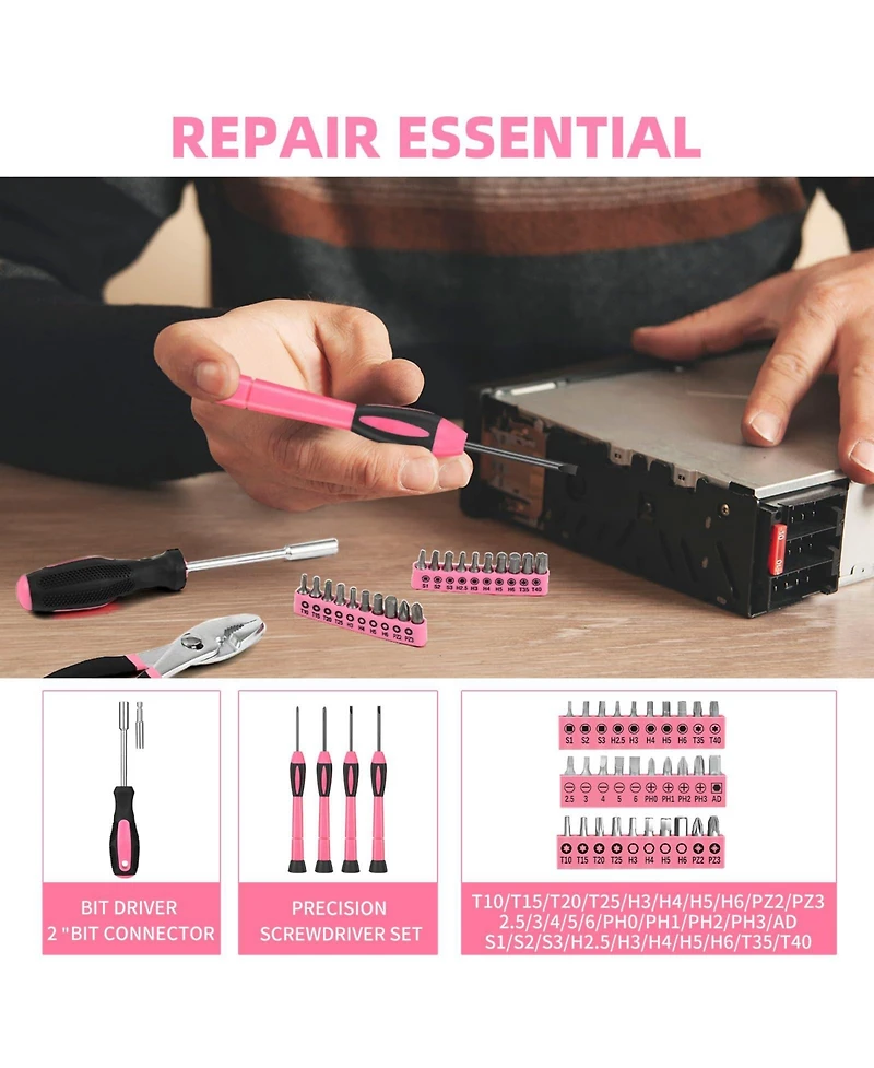 Xdovet Tool Kit Home Repair Toolbox Women Office College