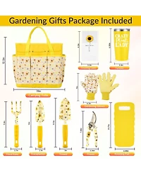 Xdovet Gardening Hand Tools Sunflower Set Bag Women Mom Gift