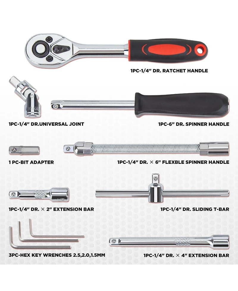 Xdovet Socket Ratchet Wrench Tool Set Metric Extension Bar