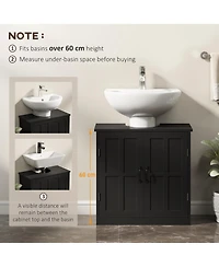 Midola Bathroom Sink Cabinet, Pedestal Sink Cabinet with Adjustable Shelf for Bathroom