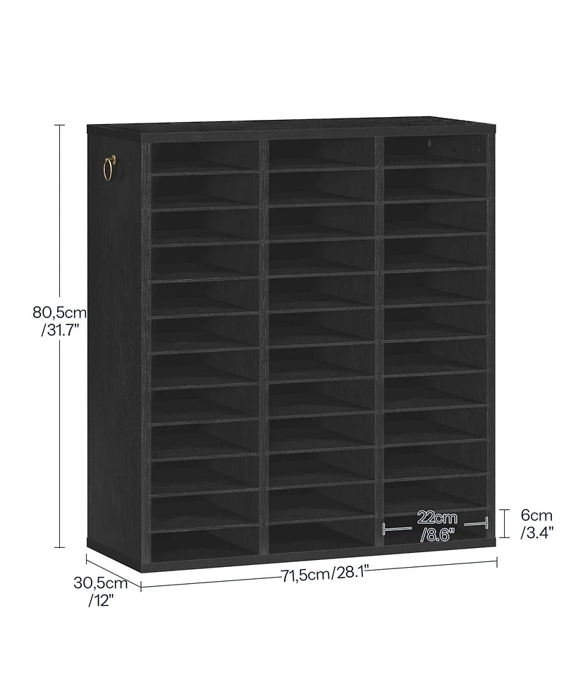 Slickblue Wooden Literature Organizer with 36 Compartments for Files and Documents