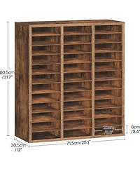 Slickblue Wooden Literature Organizer with 36 Compartments for Files and Documents