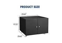 homfan Mobile Metal File Cabinet and Mini Fridge Stand Rolling Under Desk Printer with Adjustable Shelf Doors