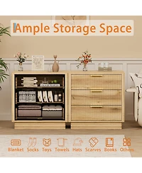 homfan 3 Drawer Dresser, 23 Inch Wood Chest of Drawers with Metal Handles for Bedroom or Living Room, Spacious Bedside Table and End Table